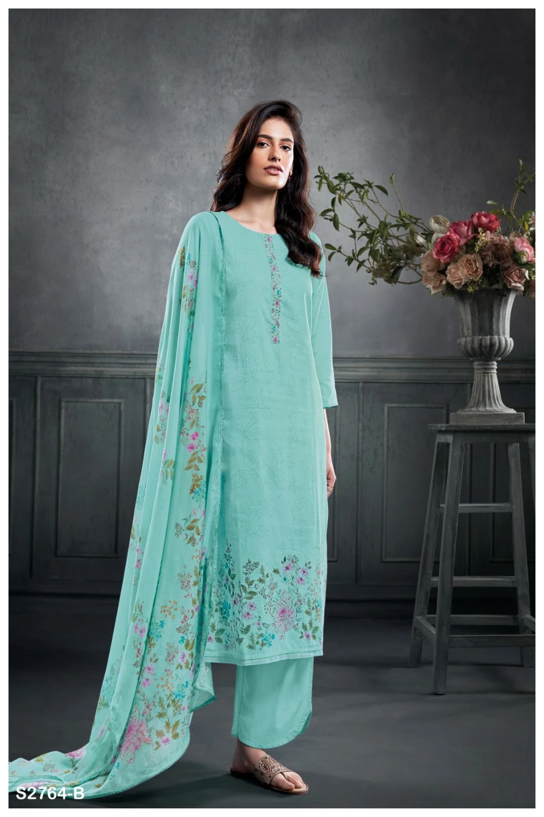 Ganga Juhana 2764 Premium Voil Printed Wholesale Fancy Salwar Suit Catalog — Wholesale Salwar Suits, Ganga wholesale from Surat - Gallery Image 3